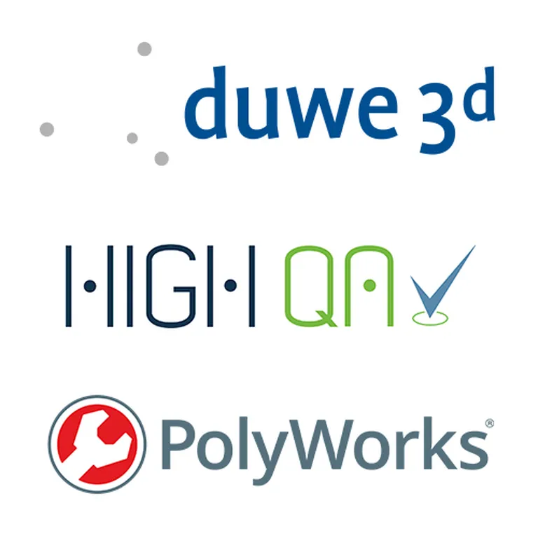 Logos PolyWorks, HighQA und Duwe-3d