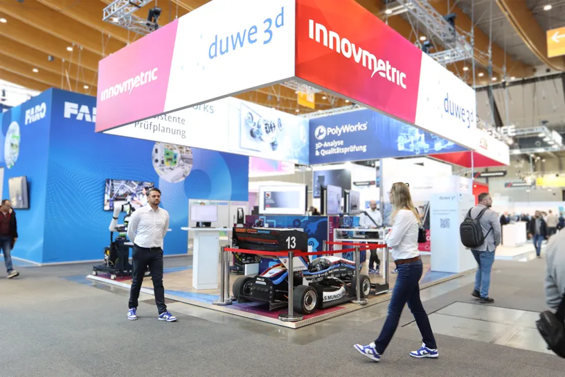 Messestand der Duwe-3d AG auf der 36. Control 2024 - Internationale Fachmesse für Qualitätssicherung in Stuttgart