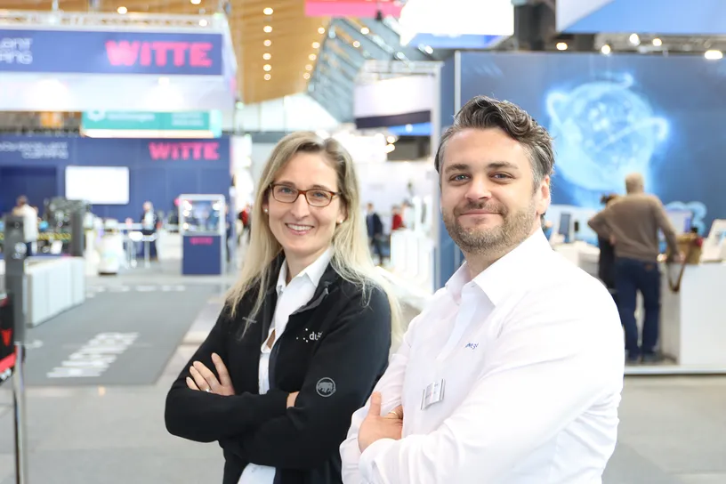 Nicole Rosenberger und Marcel Weible auf 36. Control 2024 - Internationale Fachmesse für Qualitätssicherung in Stuttgart