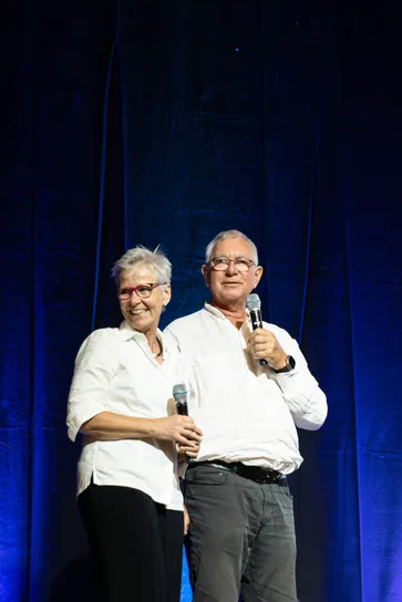 Ute und Dr. Hans-Peter Duwe auf dem 21. PolyWorks Anwendertreffen 2024 von Duwe-3d  in der Inselhalle Lindau am Bo