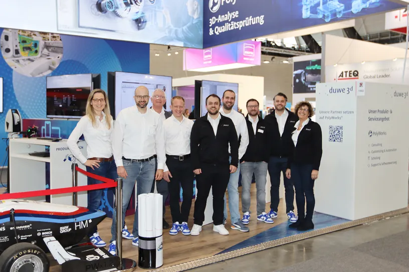 Messeteam der Duwe-3d Ag auf der Control 2023 in Stuttgart
