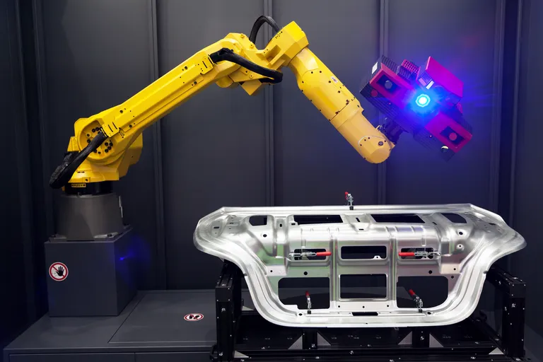 Automatisierte Messung einer Frontschürze aus der Automobilbranche  mit PolyWorks und Duwe-3d