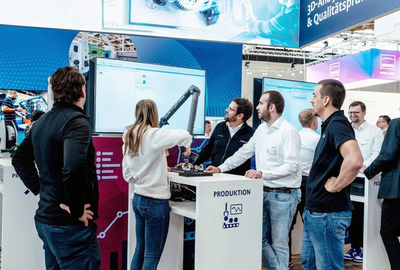 Messarm im Einsatz auf der 36. Control 2024 - Internationale Fachmesse für Qualitätssicherung in Stuttgart