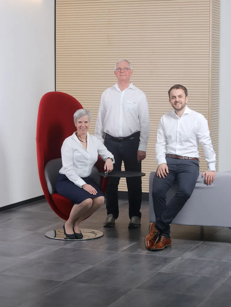Das Vorstandsteam der Duwe-3d AG Ute Duwe, Dr. Hans-Peter Duwe und Claus Knoll