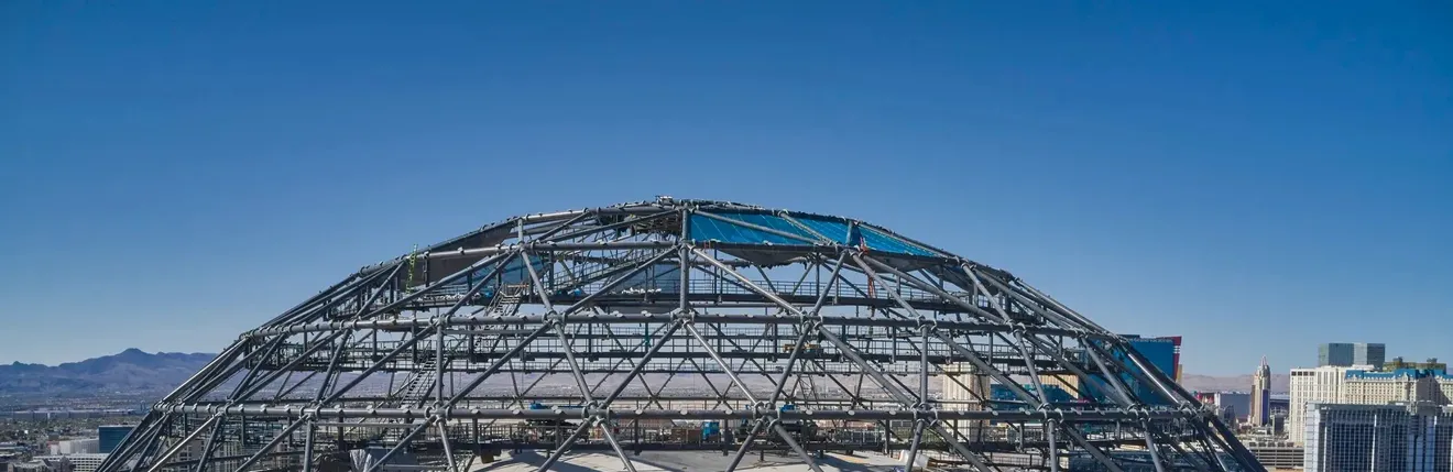 Die Stahlkonstruktion der Las Vegas Sphere repräsentiert fortschrittliche Fertigungstechniken dank PolyWorks|Inspector.