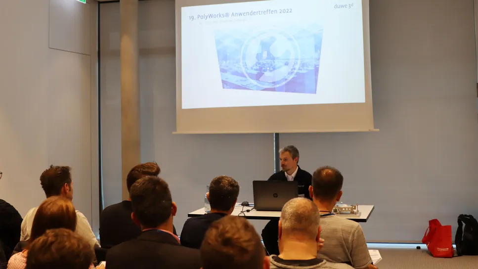 Workshop mit Christian Beisswanger auf dem 20. PolyWorks® Anwendertreffen 2023 der Duwe-3d AG in der Inselhalle Lindau (B)
